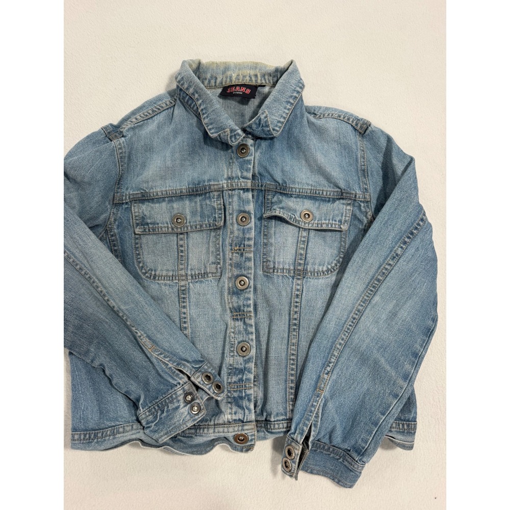 Jeans Dynam Light Wash Denim Trucker Jacket 100% Cotton Blue Vintage Style